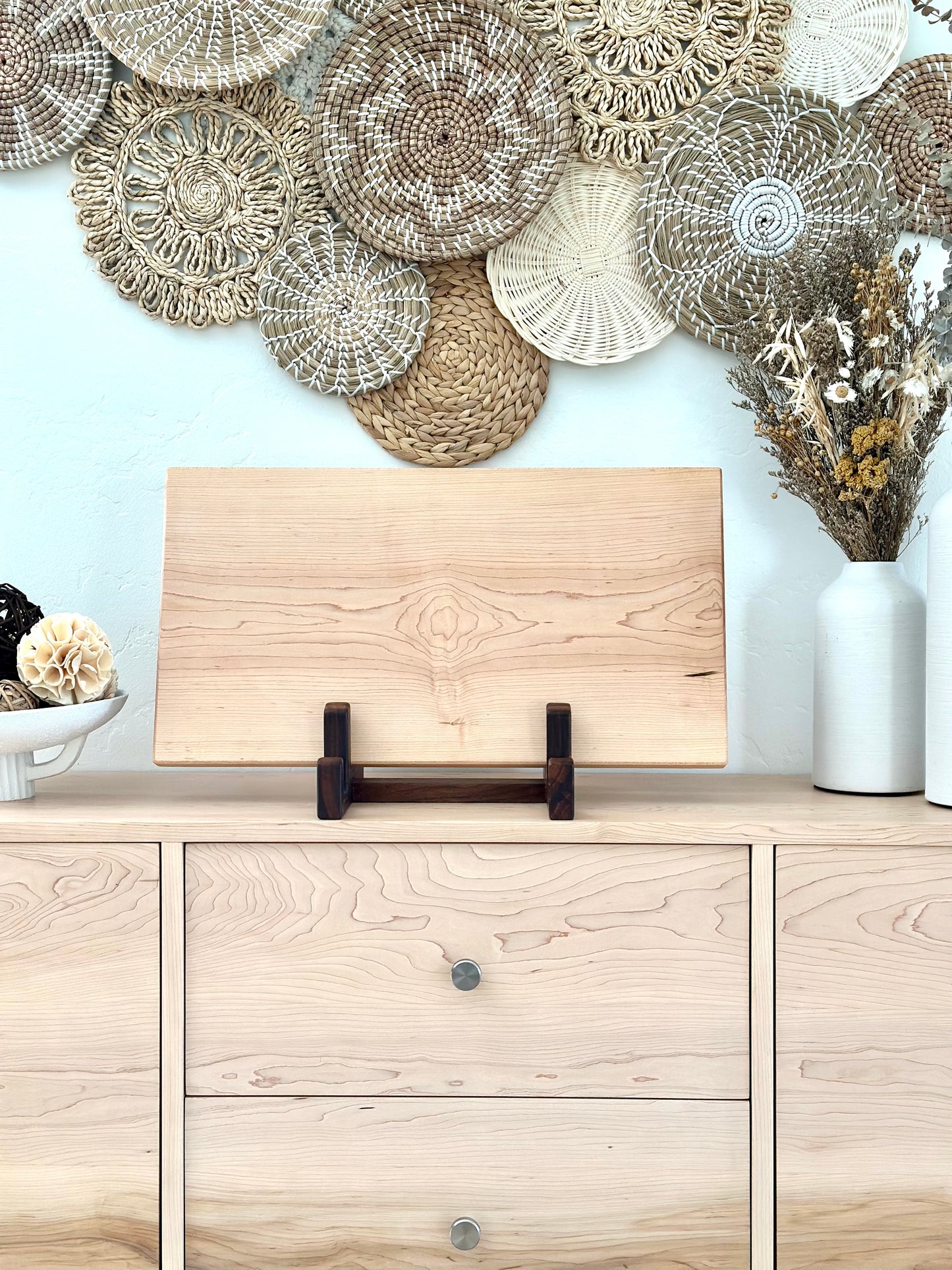 Bonobuilt maple cutting board No. 003 Lite, 24×13 in, reverse side showing slim profile — handcrafted in Visalia, California