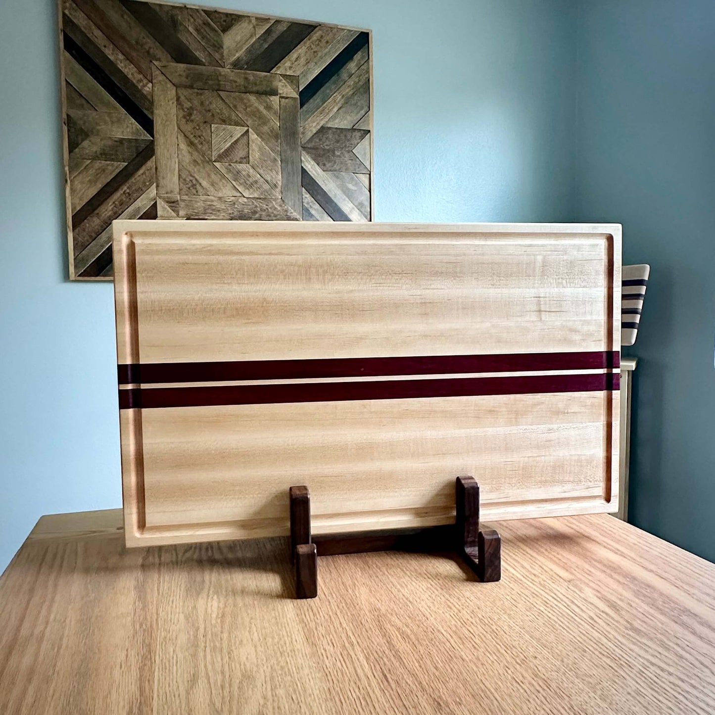 handmade maple and purple heart xxl cutting board