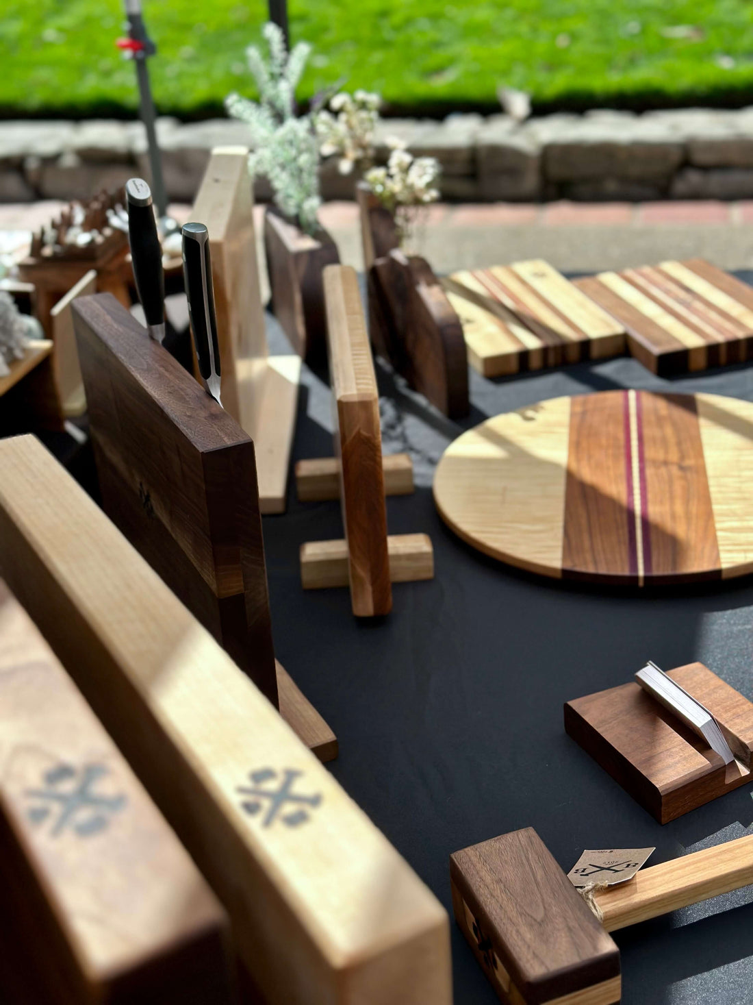 Display of Artisan Cutting boards Bonobuilt