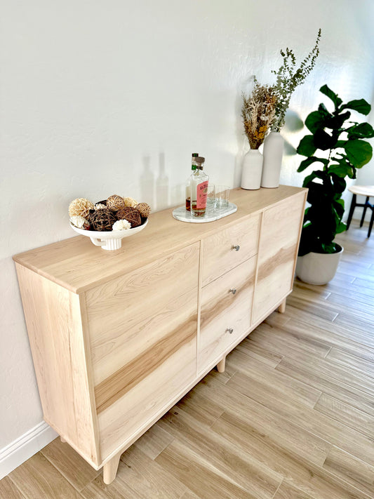 Custom handmade furniture featuring solid wood sideboard