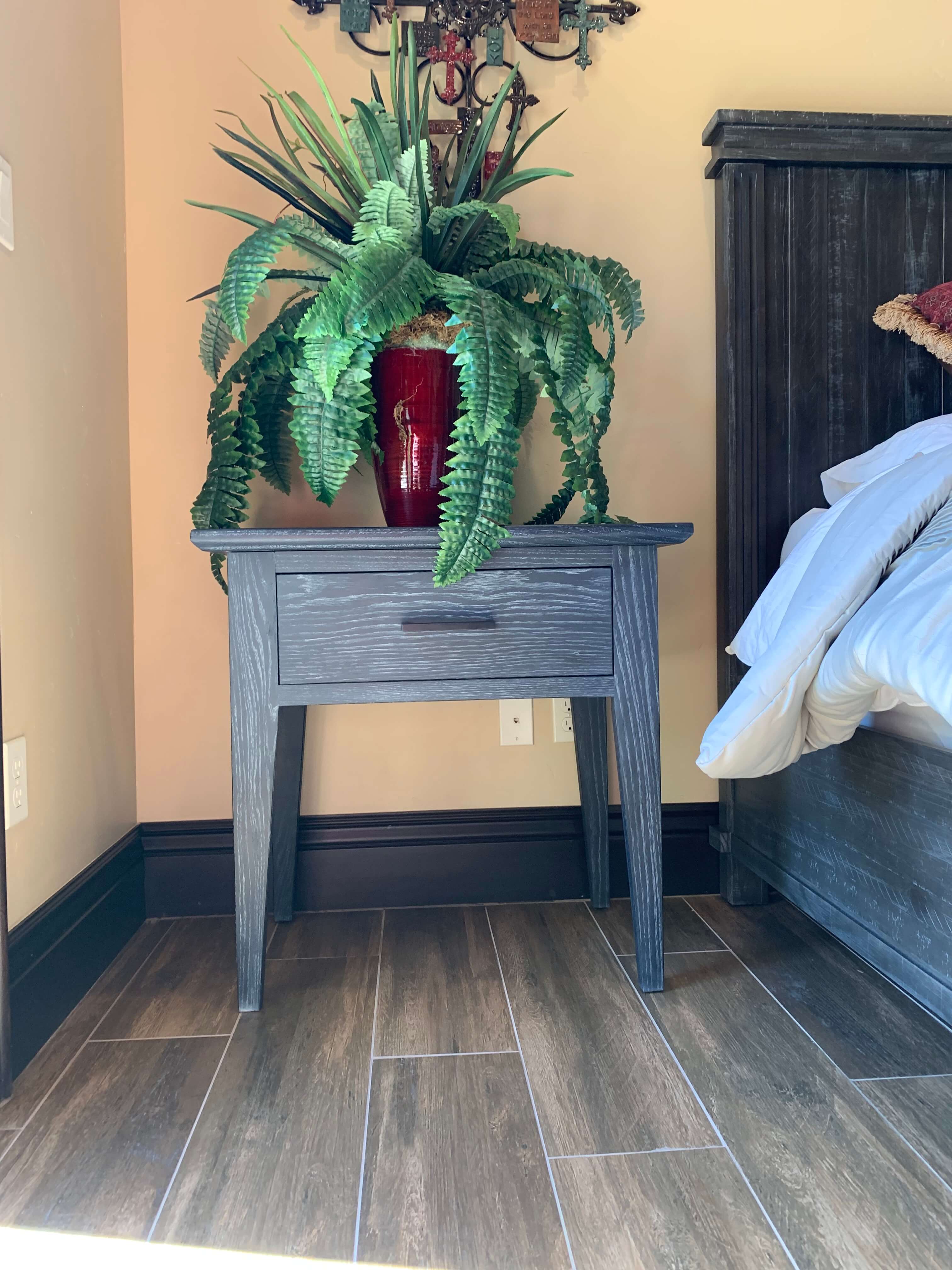 Handmade bedside table with drawer